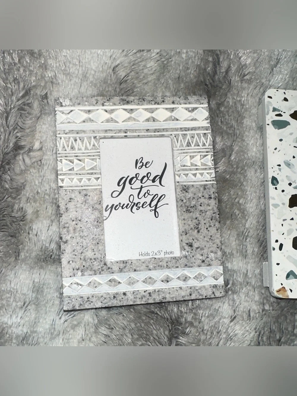BRAND NEW w/o tags Terrazzo clipboard and 2”x3” photo frames
